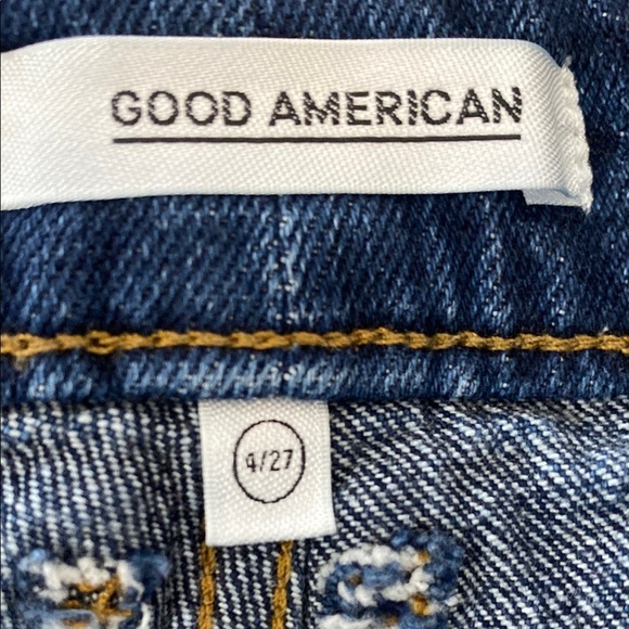Good American Good Cutoff Denim Shorts Frayed Hem Blue 464 Size 4/27 - Picture 6 of 9